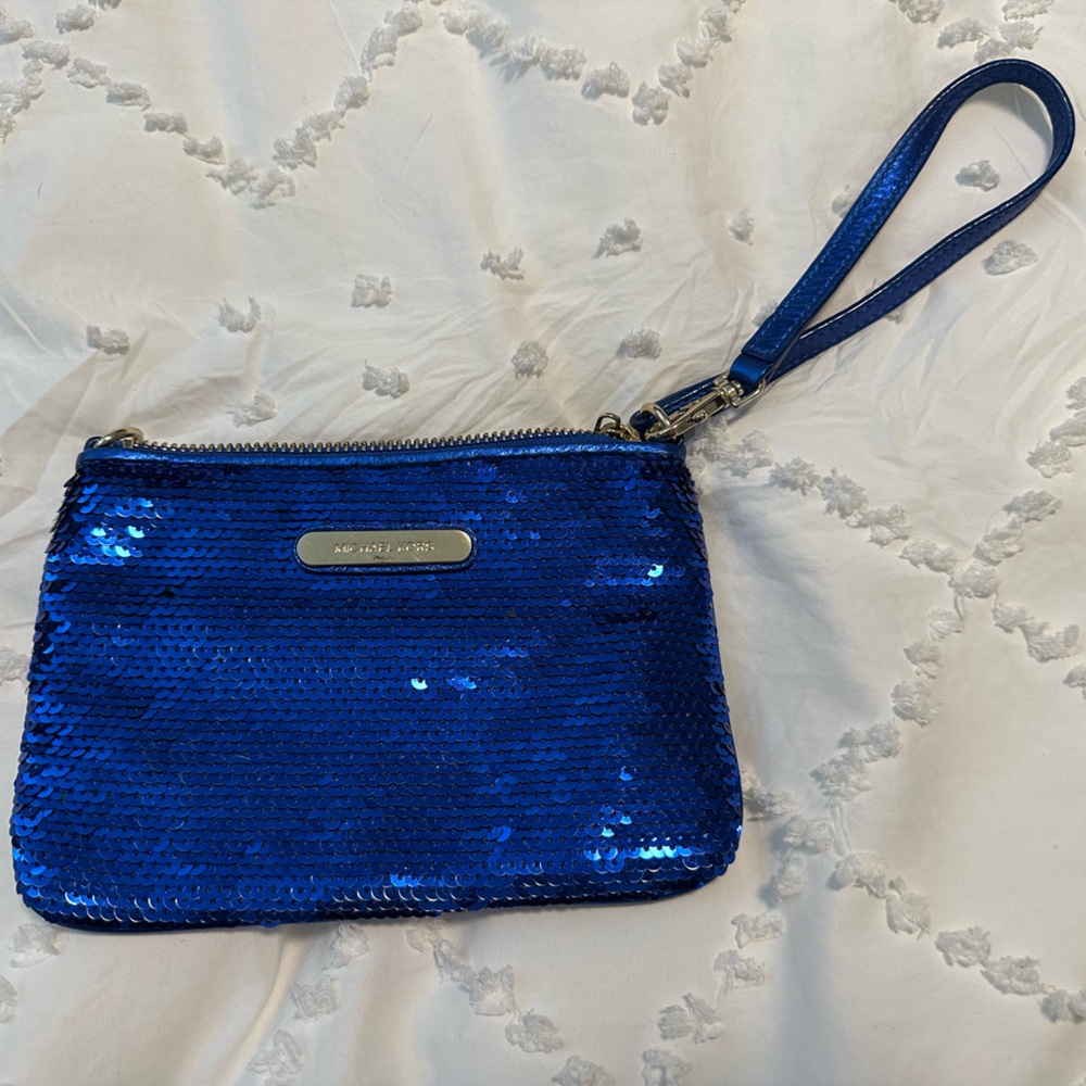 Michael Kors Sparkling Blue Sequin Pouch